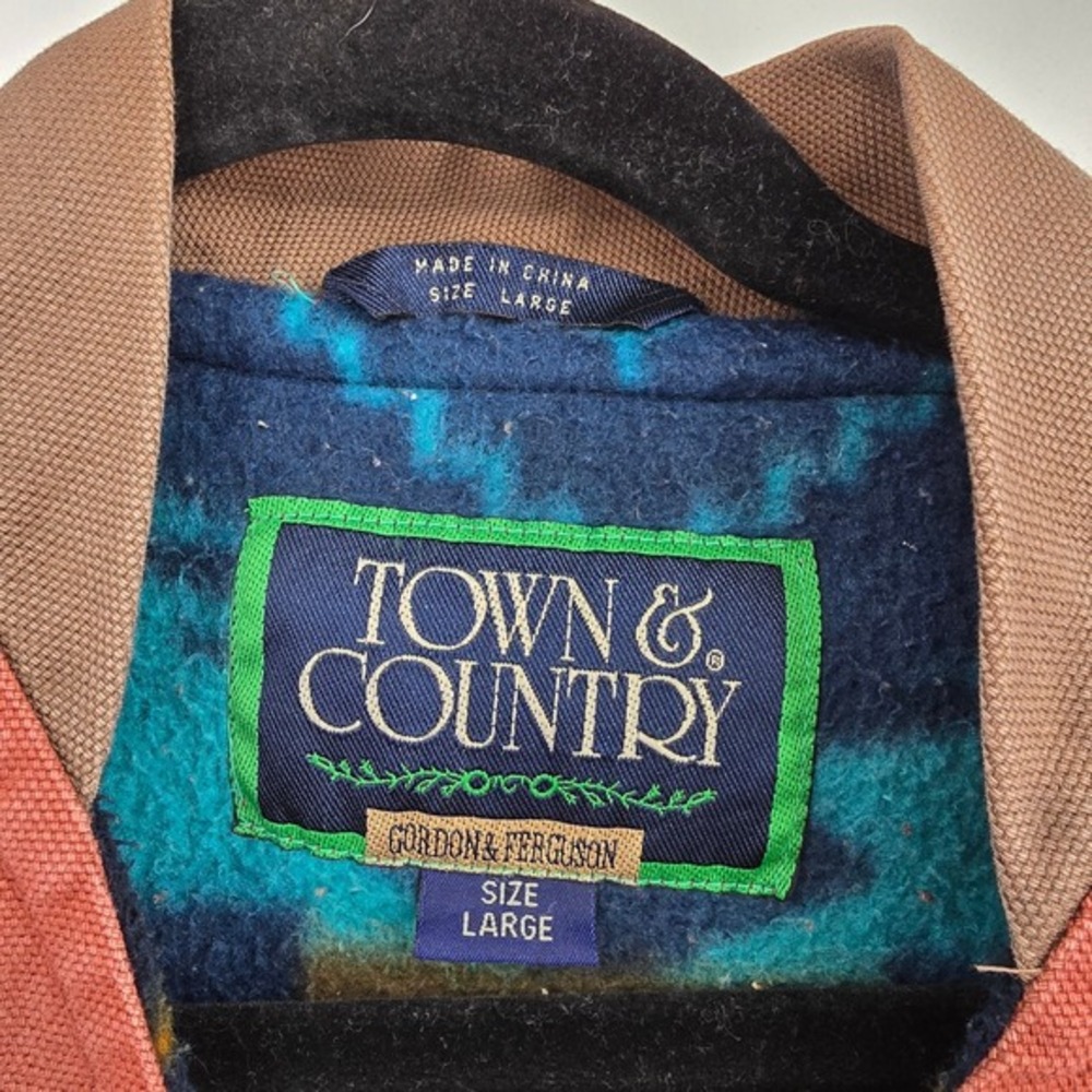 Town & Country Fleece Lined Mens Canvas Utility‎ Hunting Vest Large Vintage - Picture 5 of 13